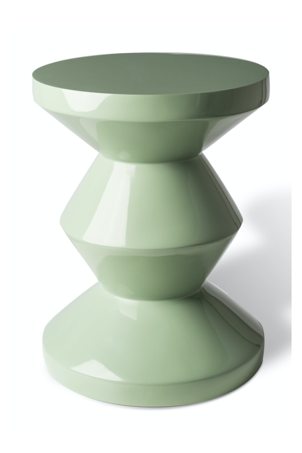 Green Lacquered Accent Stool | Pols Potten Zig Zag | Dutchfurniture.com