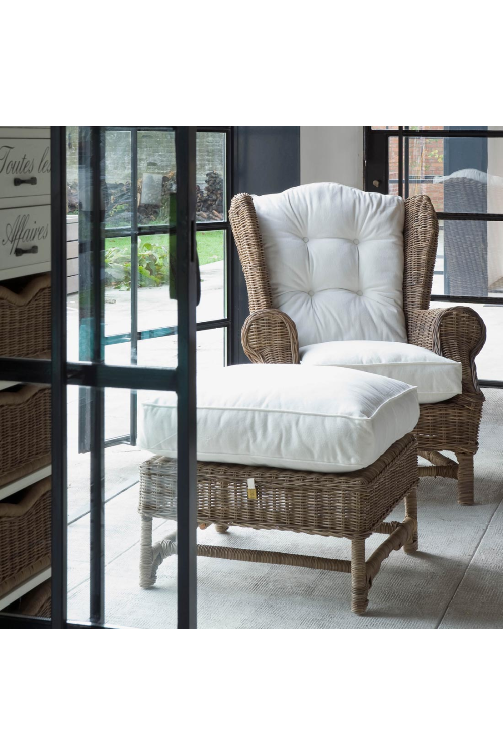 Cushioned Rattan Wing Chair | Rivièra Maison Nicolas | Dutchfurniture.com