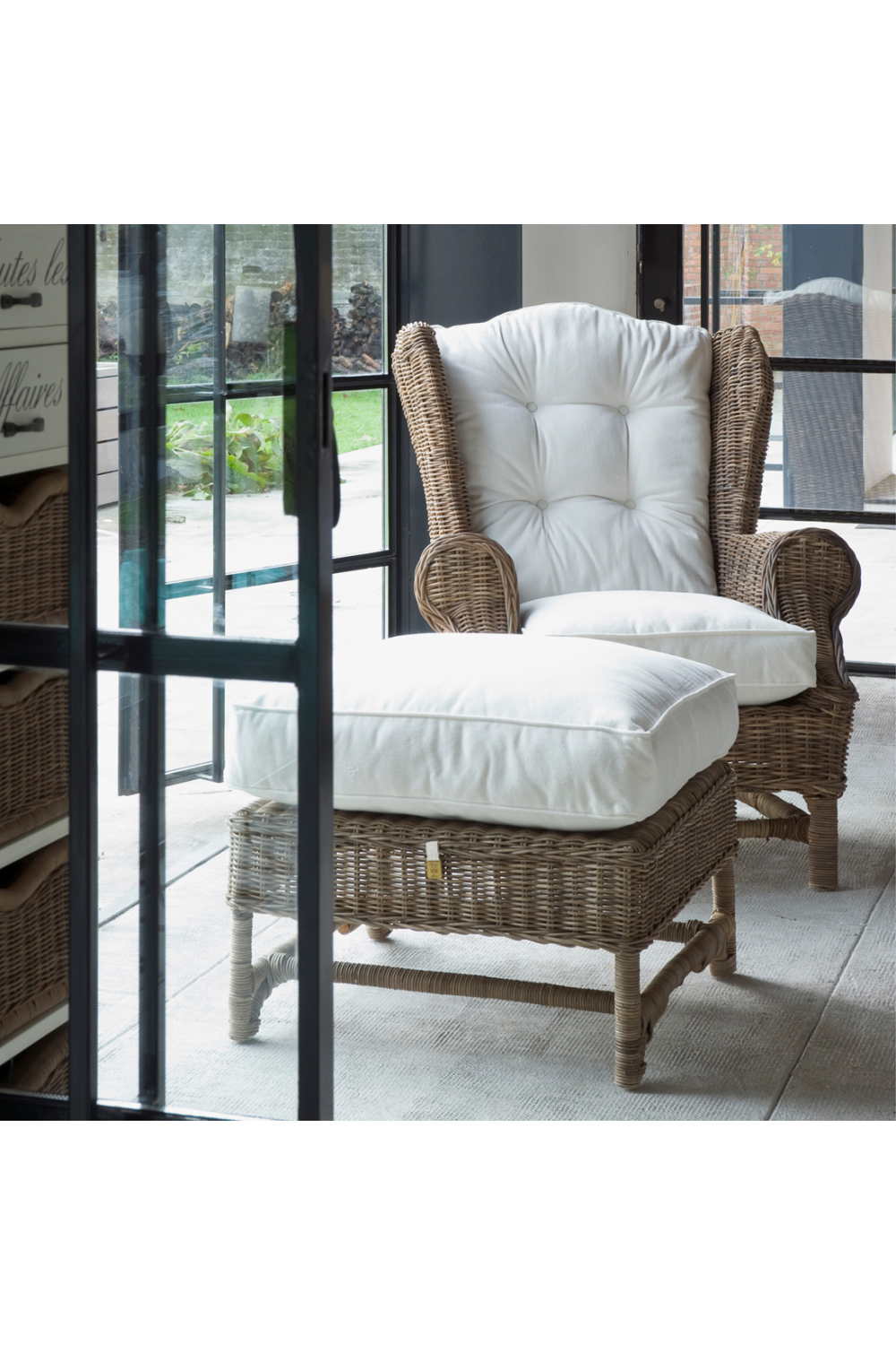 Cushioned Rattan Wing Chair | Rivièra Maison Nicolas | Dutchfurniture.com