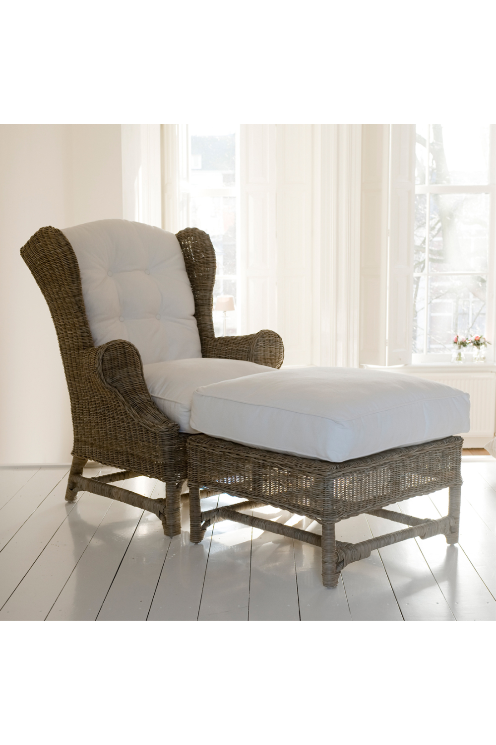 Cushioned Rattan Wing Chair | Rivièra Maison Nicolas | Dutchfurniture.com