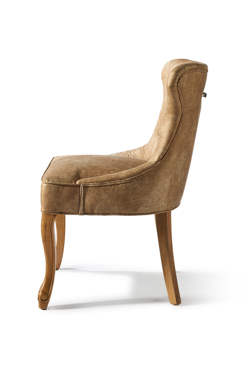 Buttoned Leather Dining Chair Riviera Maison George