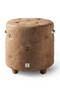 Round Leather Footstool | Rivièra Maison Bowery | Dutchfurniture.com