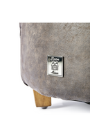 Round Leather Footstool | Rivièra Maison Bowery | Dutchfurniture.com