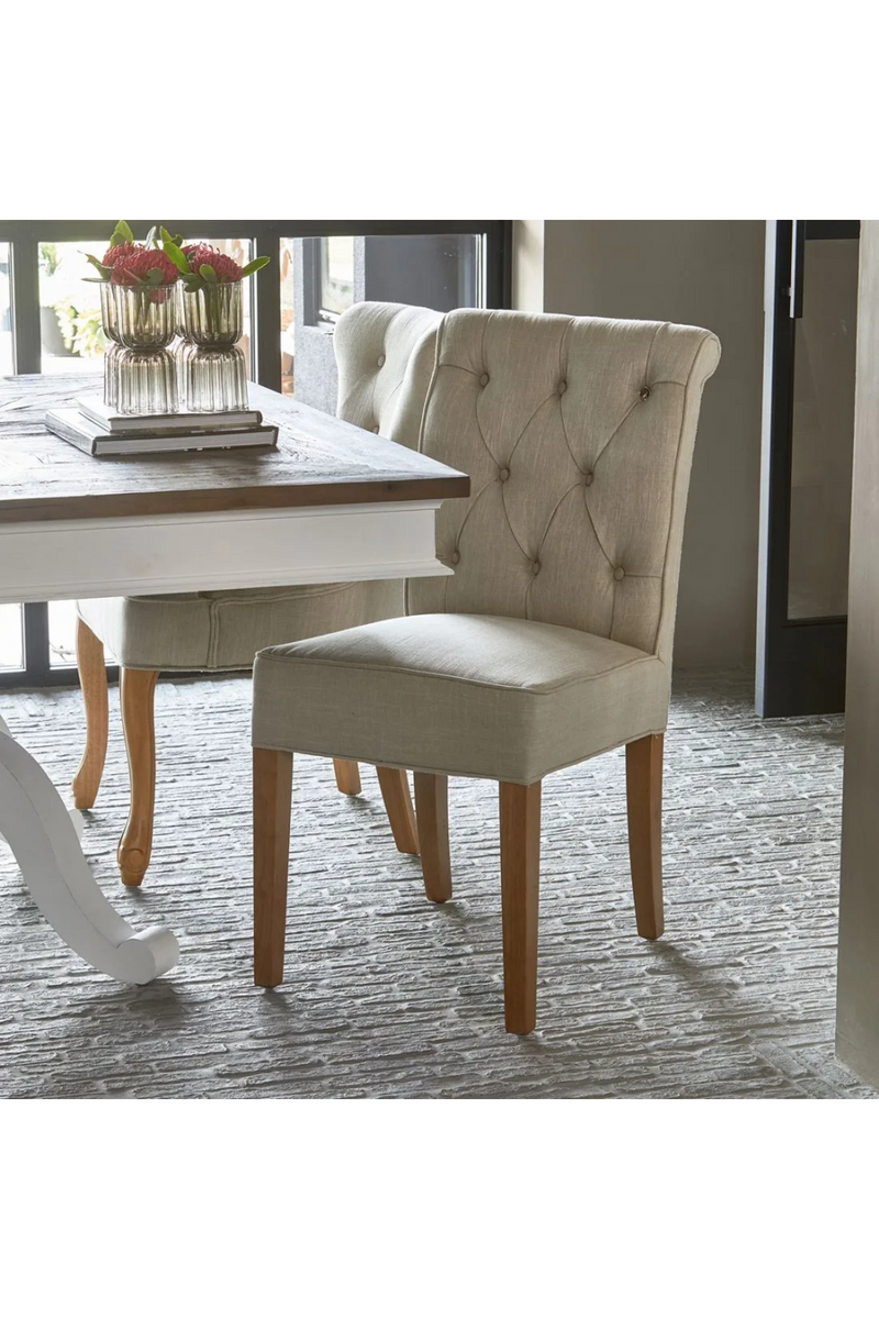 Tufted Linen Dining Chair | Rivièra Maison Hampton | Dutchfurniture.com