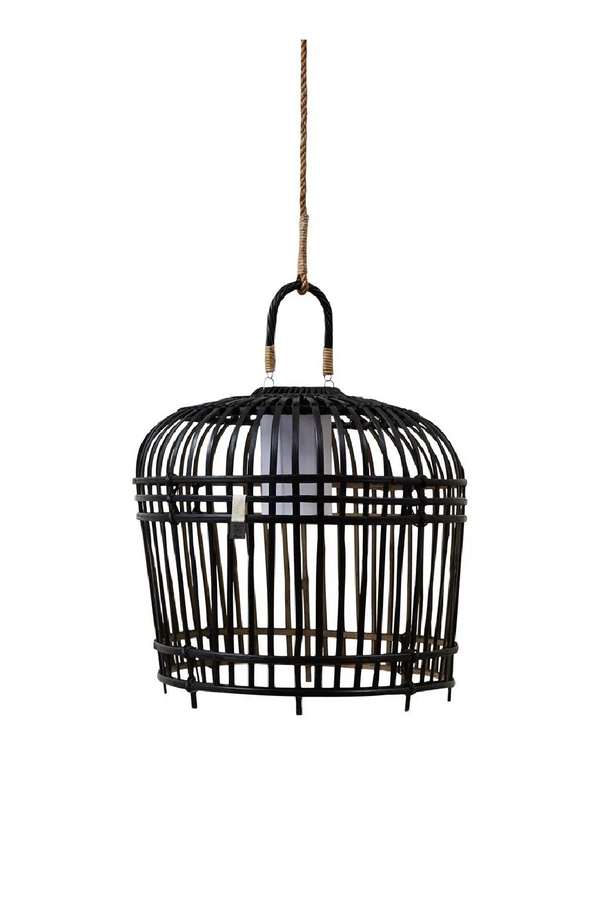 Black Bamboo Cage Pendant Lamp M | Rivièra Maison San Carlos | Dutchfurniture.com