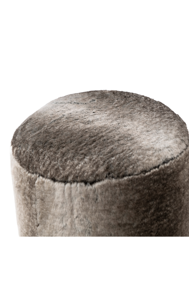 Round Fur Footstool | Rivièra Maison Silver Creek | Dutchfurniture.com