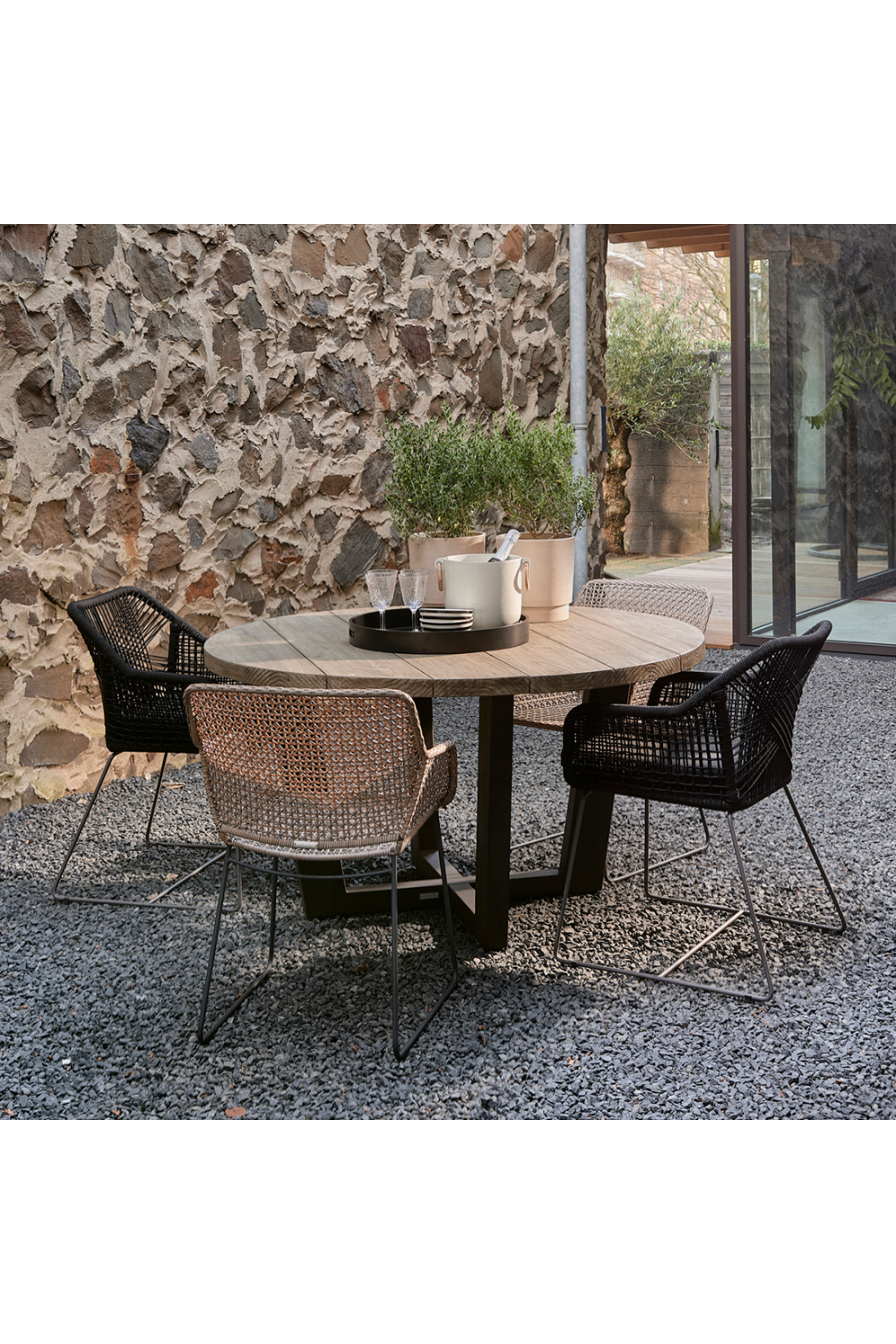 Black Rope Outdoor Dining Armchair | Rivièra Maison Puerto Rico | Oroatrade.com