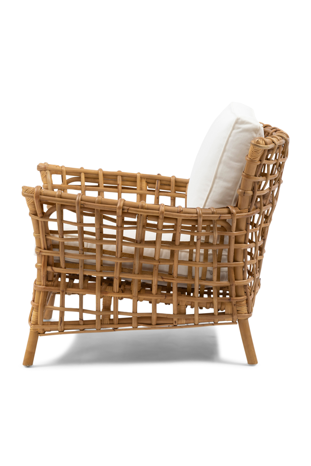 Cushioned Rattan Lounge Armchair | Rivièra Maison Baya | Dutchfurniture.com