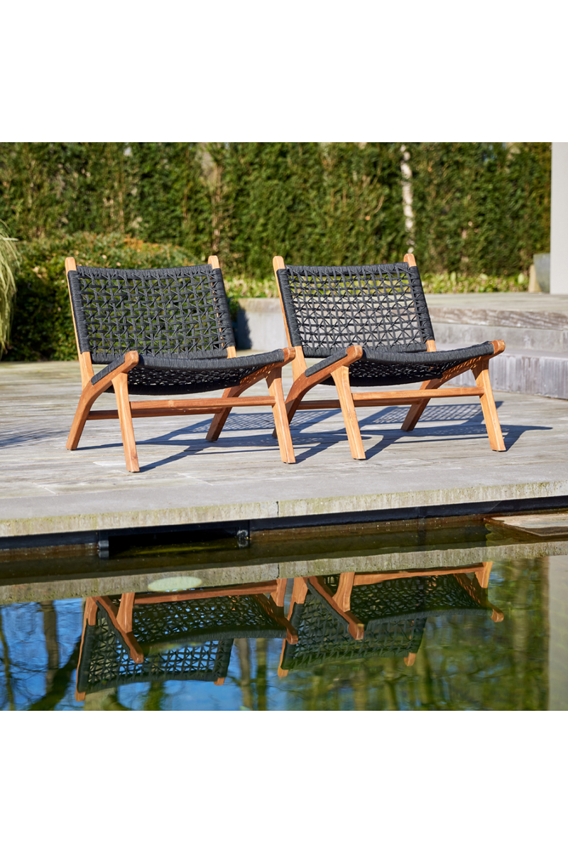 Black Rope Outdoor Lounge Chair Rivi ra Maison El Nido