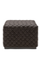 Square Black Leather Footstool | Rivièra Maison Room 48 | Dutchfurniture.com