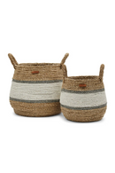 Hand-painted Seagrass Basket Set (2) | Rivièra Maison Ocean Breeze | Dutchfurniture.com
