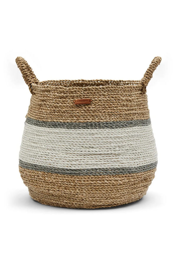 Hand-painted Seagrass Basket L | Rivièra Maison Ocean Breeze | Dutchfurniture.com