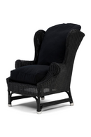 Black Wicker Outdoor Wing Chair | Rivièra Maison Nicolas | Dutchfurniture.com