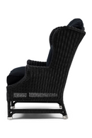 Black Wicker Outdoor Wing Chair | Rivièra Maison Nicolas | Dutchfurniture.com