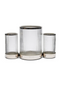 Ribbed Glass Cylindrical Hurricanes (3) L | Rivièra Maison Panthonia | Dutchfurniture.com