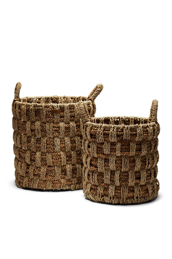 Braided Water Hyacinth Baskets (2) | Rivièra Maison Mahamaya | Dutchfurniture.com