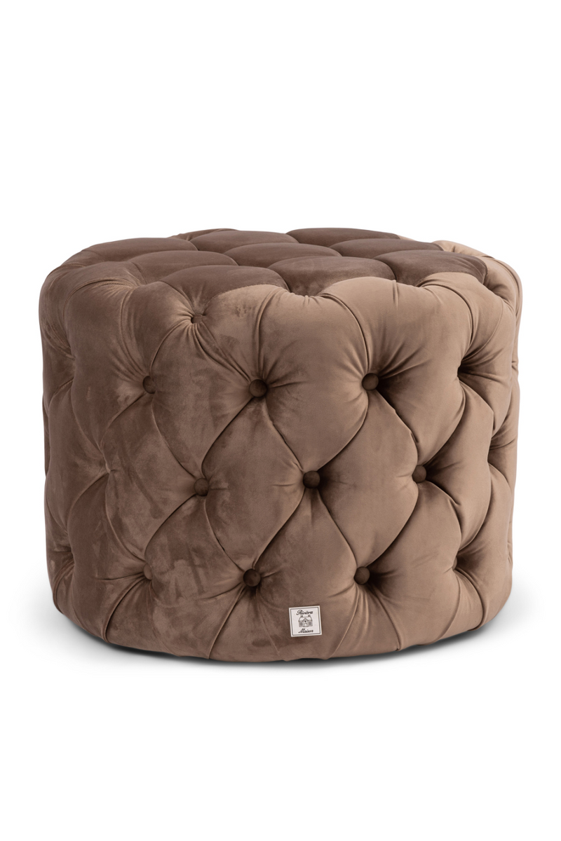 Round Tufted Footstool | Rivièra Maison Dutch Furniture – DUTCHFURNITURE.COM