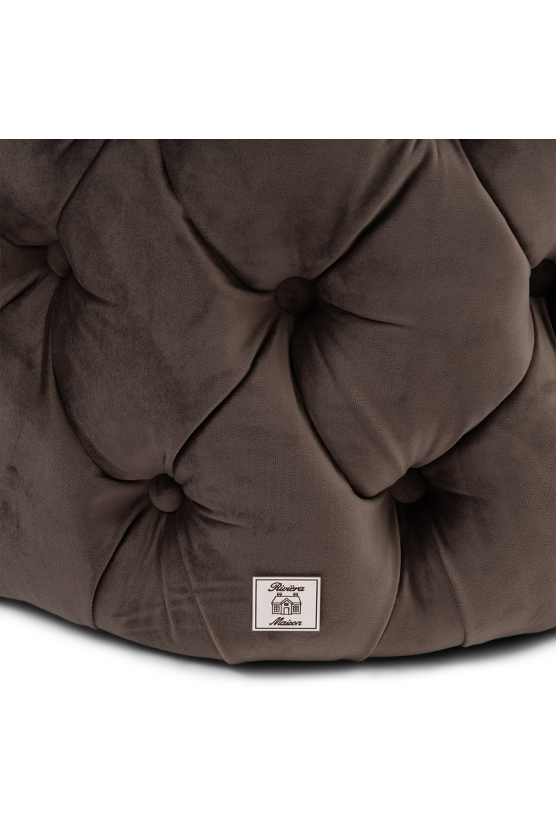 Round Tufted Footstool | Rivièra Maison Dutch Furniture – DUTCHFURNITURE.COM