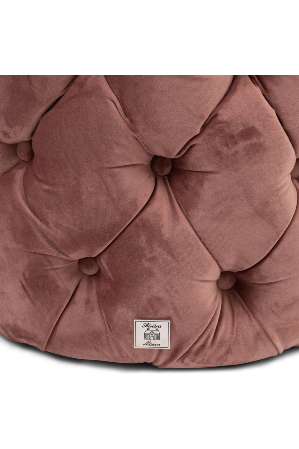 Round Tufted Velvet Footstool | Rivièra Maison Opera | Dutchfurniture.com