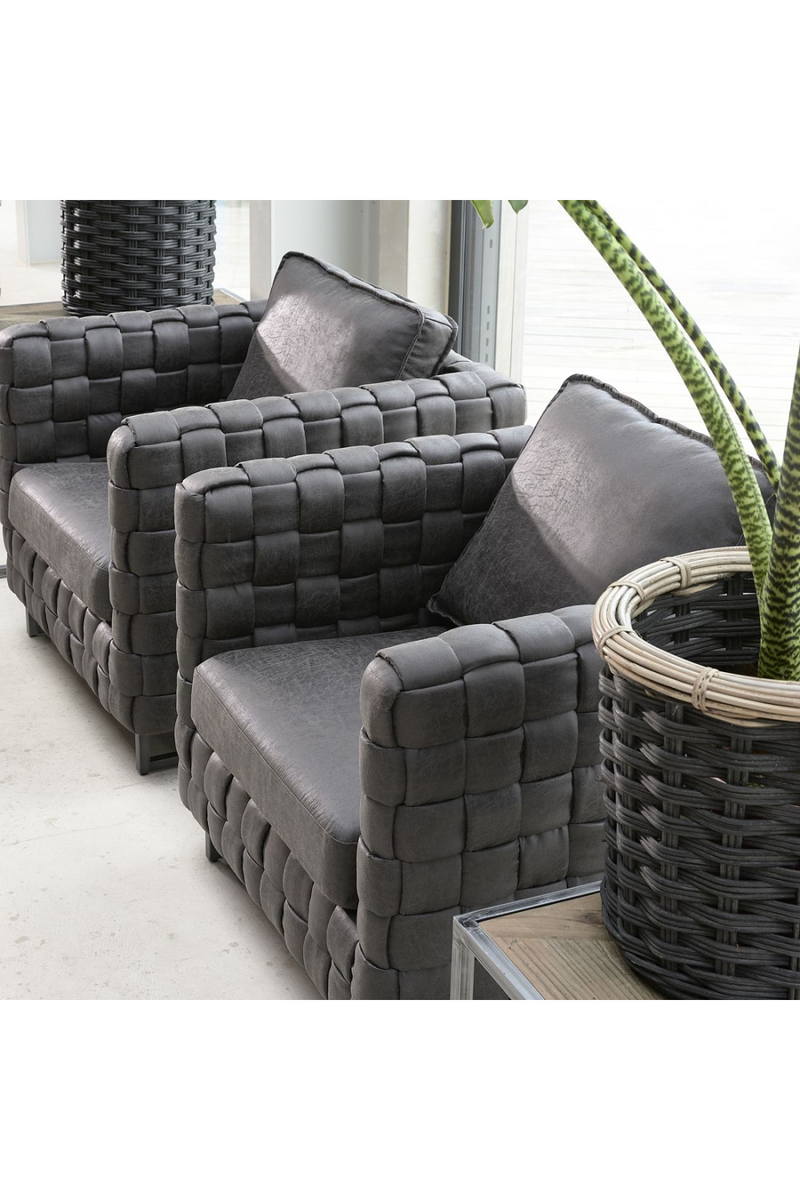 Black Braided Leather Armchair | Rivièra Maison Room 48 | Dutchfurniture.com
