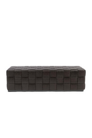 Black Woven Leather Footstool | Rivièra Maison Room 48 | Dutchfurniture.com