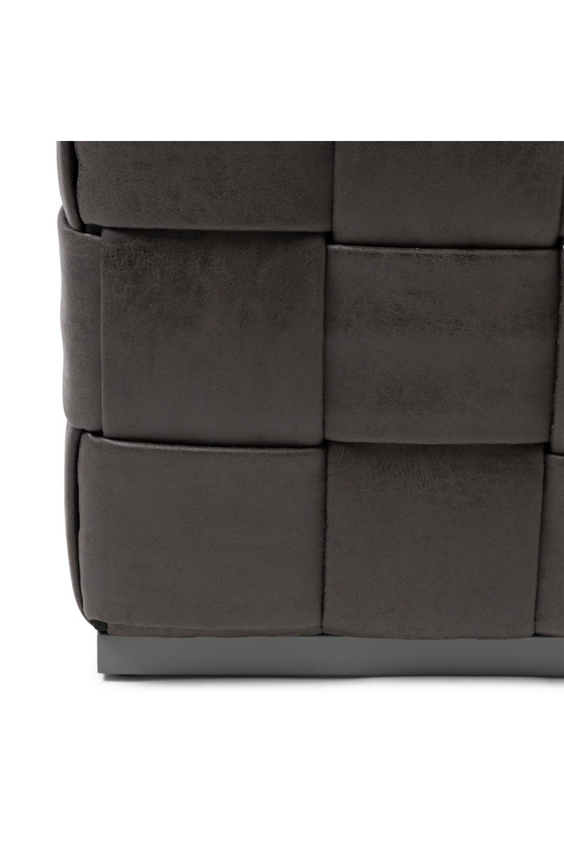 Black Woven Leather Footstool | Rivièra Maison Room 48 | Dutchfurniture.com