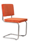Orange Rib Upholstered Dining Chairs (2) | Zuiver Ridge Kink | DutchFurniture.com
