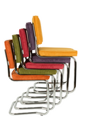 Orange Rib Upholstered Dining Chairs (2) | Zuiver Ridge Kink | DutchFurniture.com