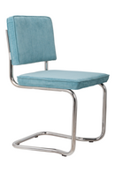 Blue Rib Upholstered Dining Chairs (2) | Zuiver Ridge Kink | DutchFurniture.com