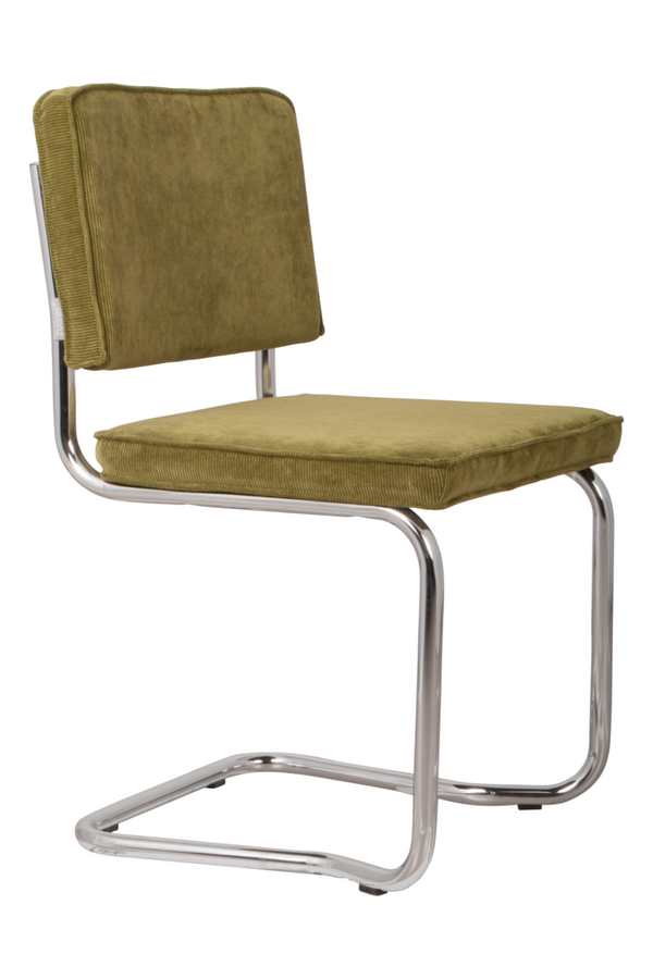 Green Rib Upholstered Dining Chairs (2) | Zuiver Ridge Kink | DutchFurniture.com