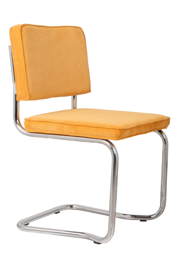 Yellow Rib Upholstered Dining Chairs (2) | Zuiver Ridge Kink | DutchFurniture.com