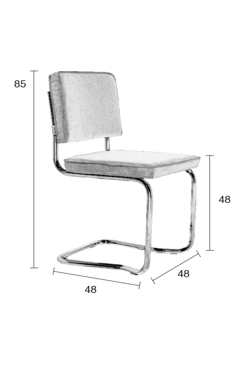 Gray Rib Upholstered Dining Chairs (2) | Zuiver Ridge Kink | DutchFurniture.com