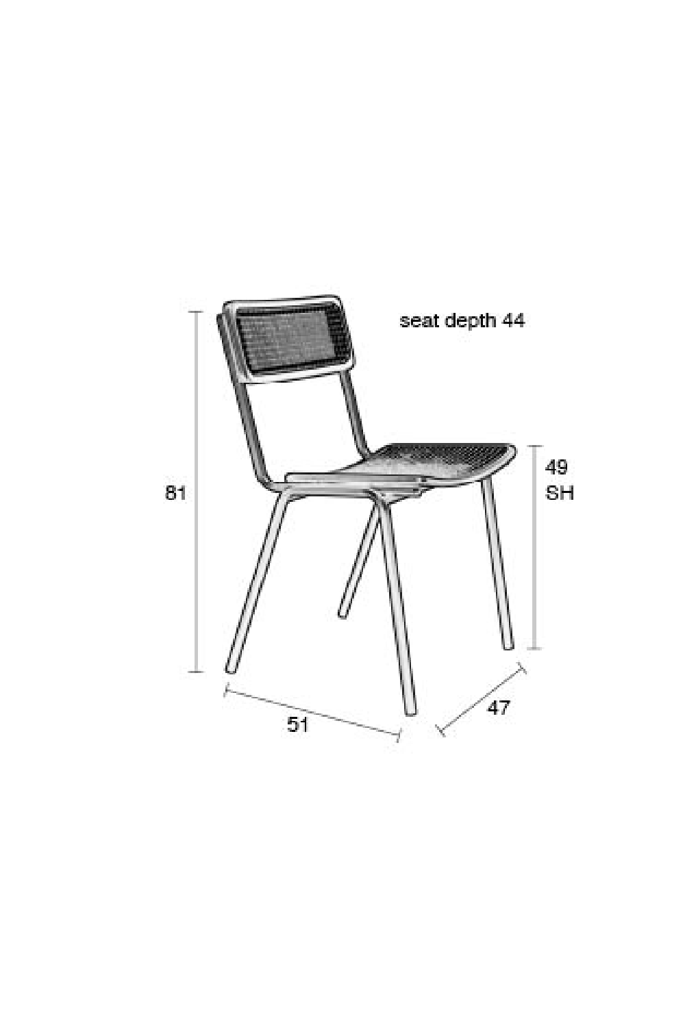 Beech Framed Rattan Dining Chairs (2) | Zuiver Jort | Oroatrade