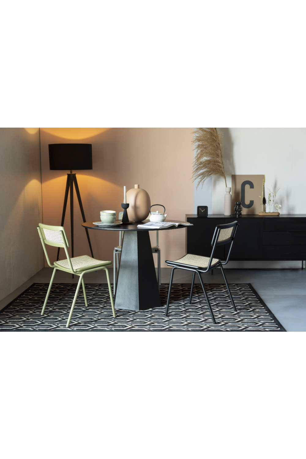 Beech Framed Rattan Dining Chairs (2) | Zuiver Jort | Oroatrade