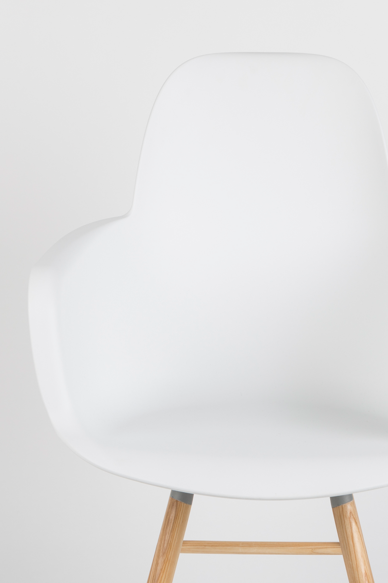 White Molded Dining Armchairs (2) | Zuiver Albert Kuip | OROA TRADE