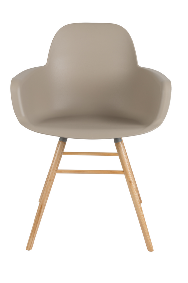 Taupe Molded Dining Chairs (2) | Zuiver Albert Kuip | DutchFurniture.com