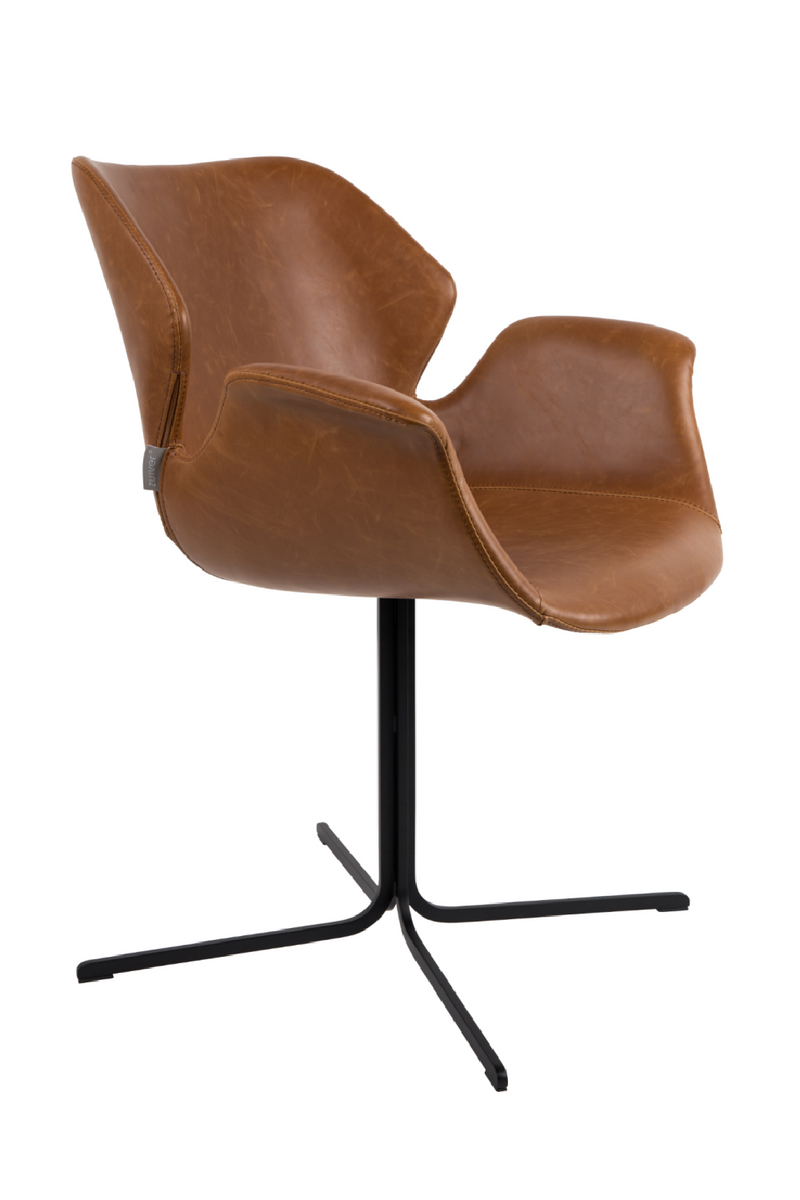 Brown Leather Butterfly Dining Chairs (2) | Zuiver Nikki All | Dutchfurniture.com