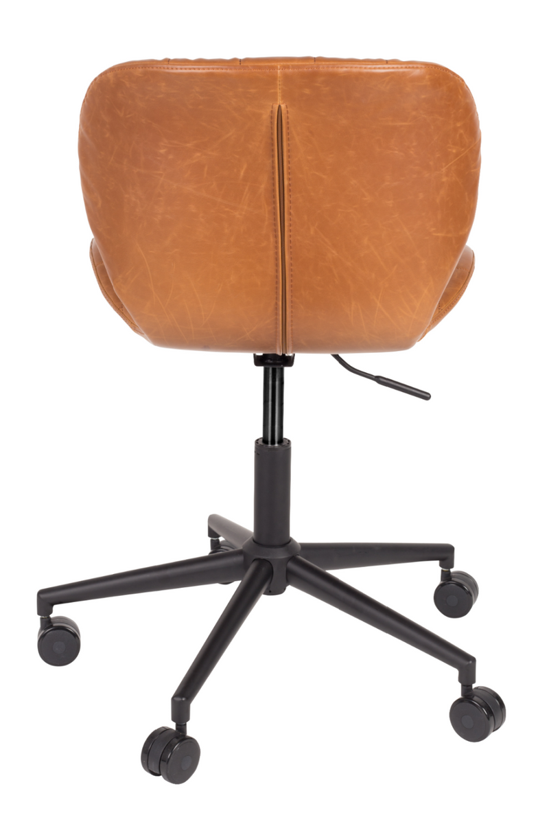 Cognac Leather Bucket Office Chair | Zuiver OMG | DutchFurniture.com