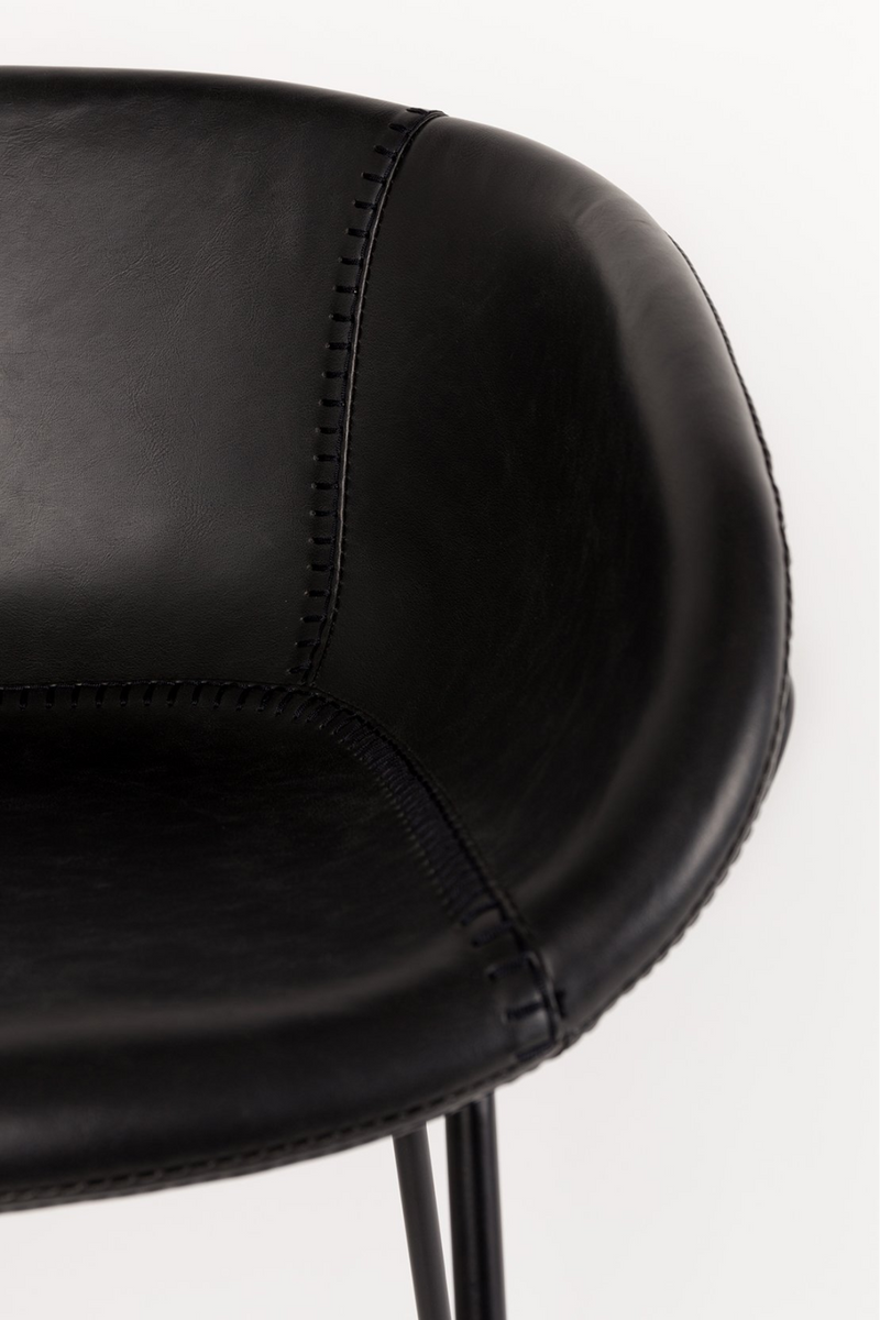 Black Leather Barrel Counter Stools (2) | Zuiver Feston | Dutchfurniture.com