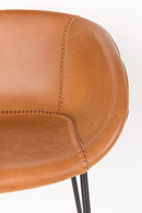 Brown Leather Barrel Counter Stools (2) | Zuiver Feston | Dutchfurniture.com