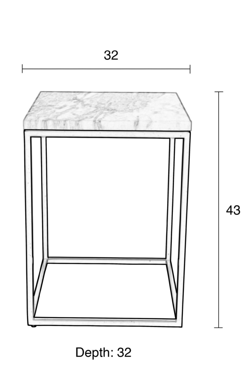 Square White Marble End Table | Zuiver Power | DutchFurniture.com