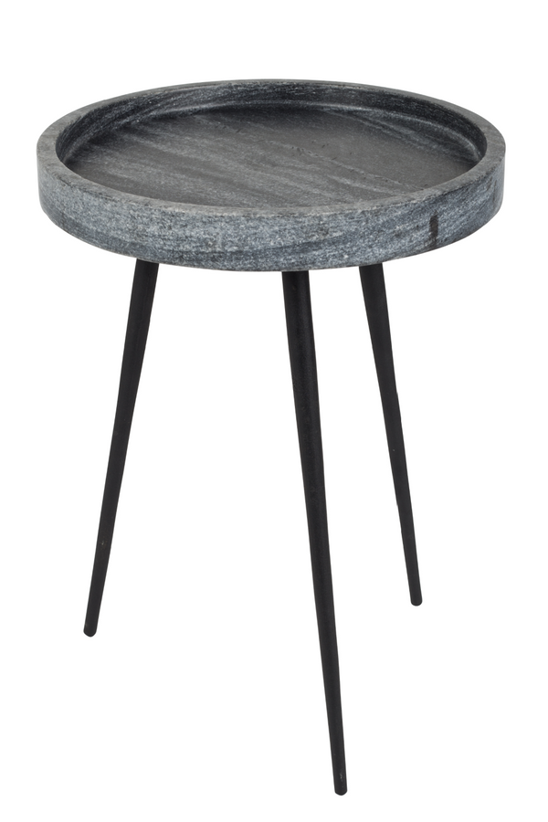 Rounded Gray Marble End Table | Zuiver Karrara | Dutchfurniture.com