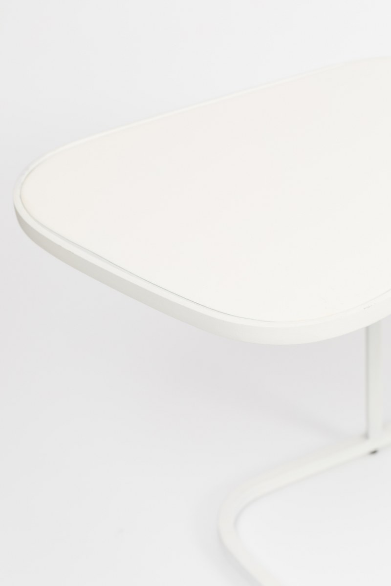 Round Glossy White End Table L | Zuiver Moondrop | Dutchfurniture.com