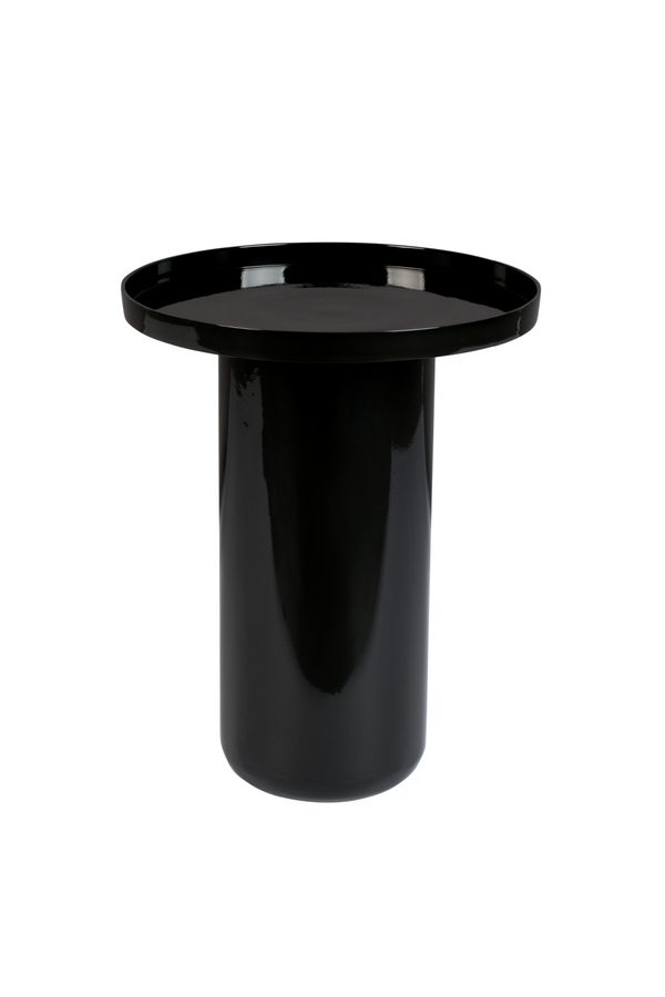 Black Pedestal Side Table | Zuiver Shiny Bomb | Dutchfurniture.com