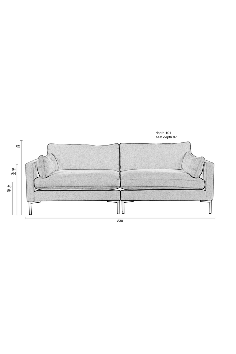 Beige Upholstered 3-Seater Sofa | Zuiver Summer | Dutch Furniture ...