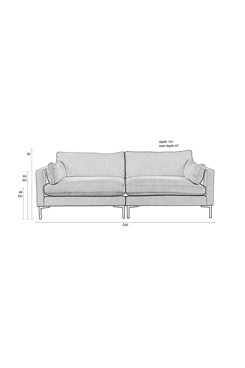 Upholstered 3-Seater Sofa | Zuiver Summer | Dutchfurniture.com