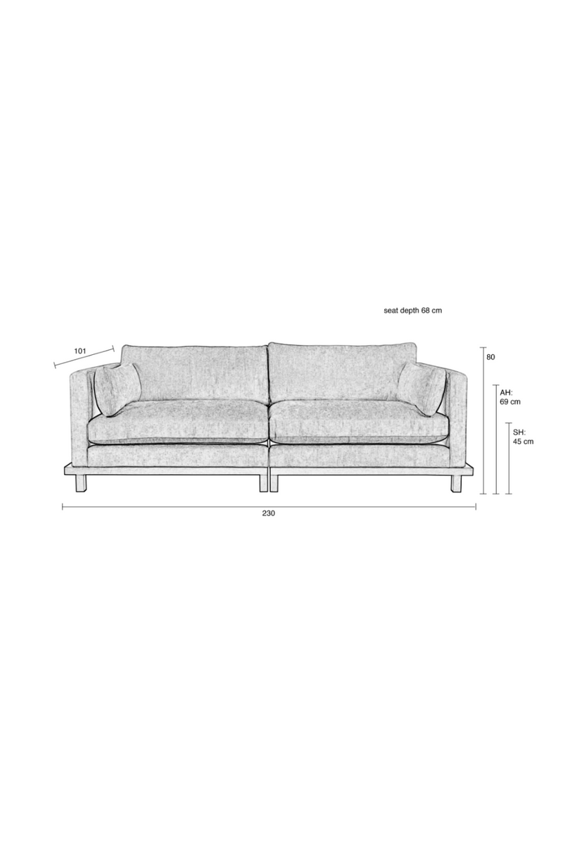 Classic Upholstered 3-Seater Sofa | Zuiver Blossom | DutchFurniture.com