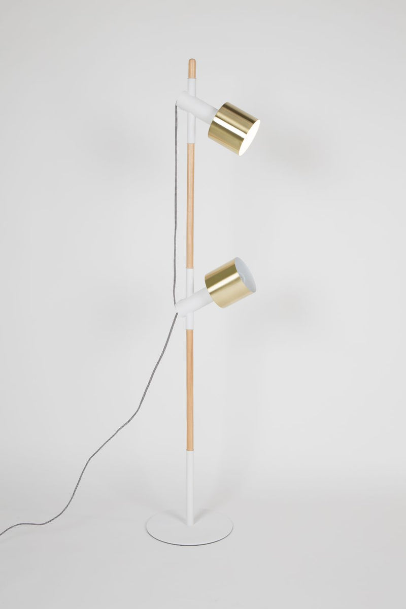 White-Gold Spotlight Floor Lamp | Zuiver Ivy | DutchFurniture.com
