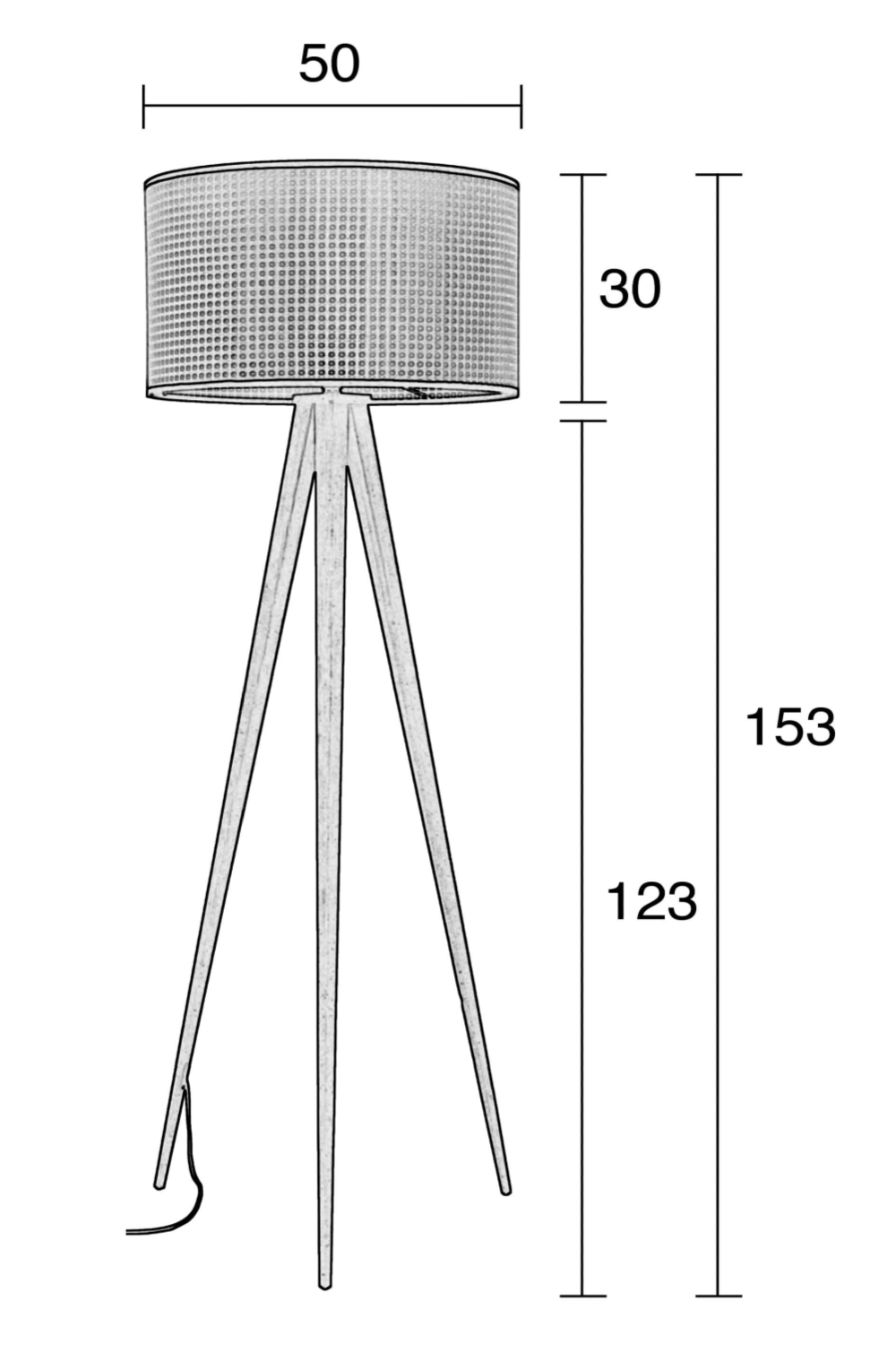 Dark Walnut Mesh Floor Lamp | Zuiver Tripod Webbing | OROA TRADE