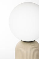 Beige Fluted Ceramic Table Lamp M | Zuiver Dash | Dutchfurniture.com